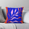 Federa Cuscino Quadrata Foglia Blu Minimalista Scandinava Poliestere Lino Velluto Fantasia Cerniera Decorativa Federa Cuscino Copricuscino per Stanza