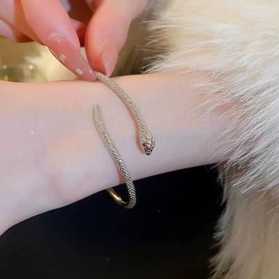 Snake Open Cuff Bracelet&Bangles for Women Girl Fashion Trendy Party Jewelry Friend Creative Gifts