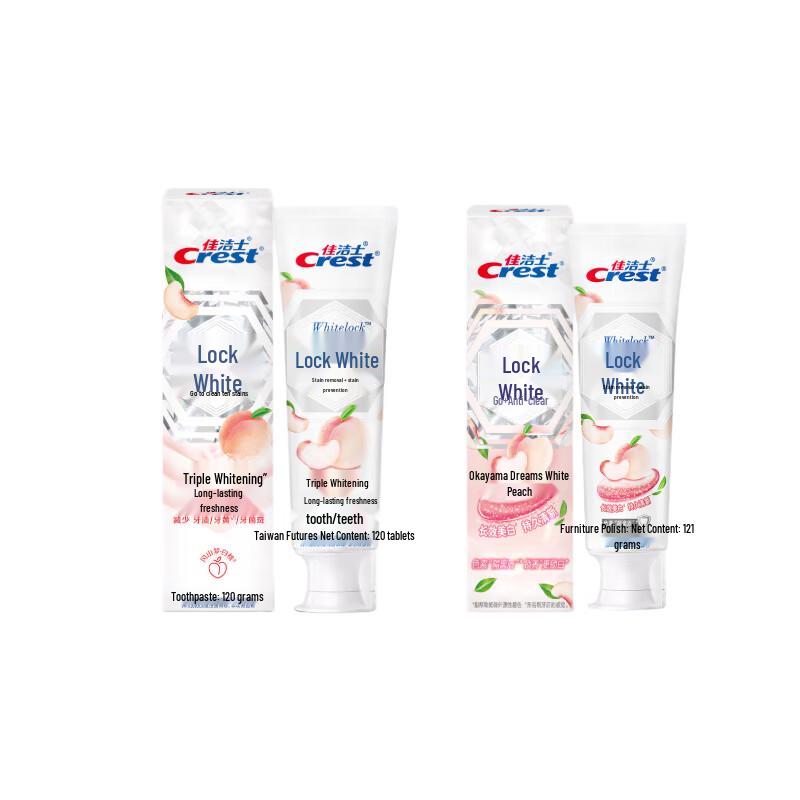 Crest Dual-Color White Peach Whitening Toothpaste (2x120g)