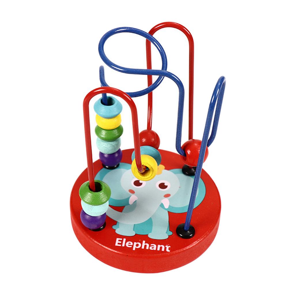 Animal Bead Maze Toys Count and Grasping Ability Sliding Beads on Twists Wire Circles