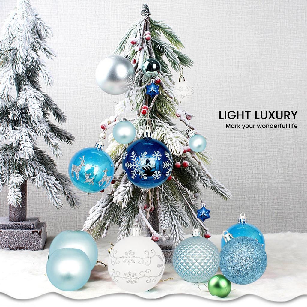 44 Stück Weihnachtskugel-Ornamente Kunststoff Weihnachtsbaumschmuck Weihnachtsdekorative Hängeornamente für Weihnachtsbaumschmuck