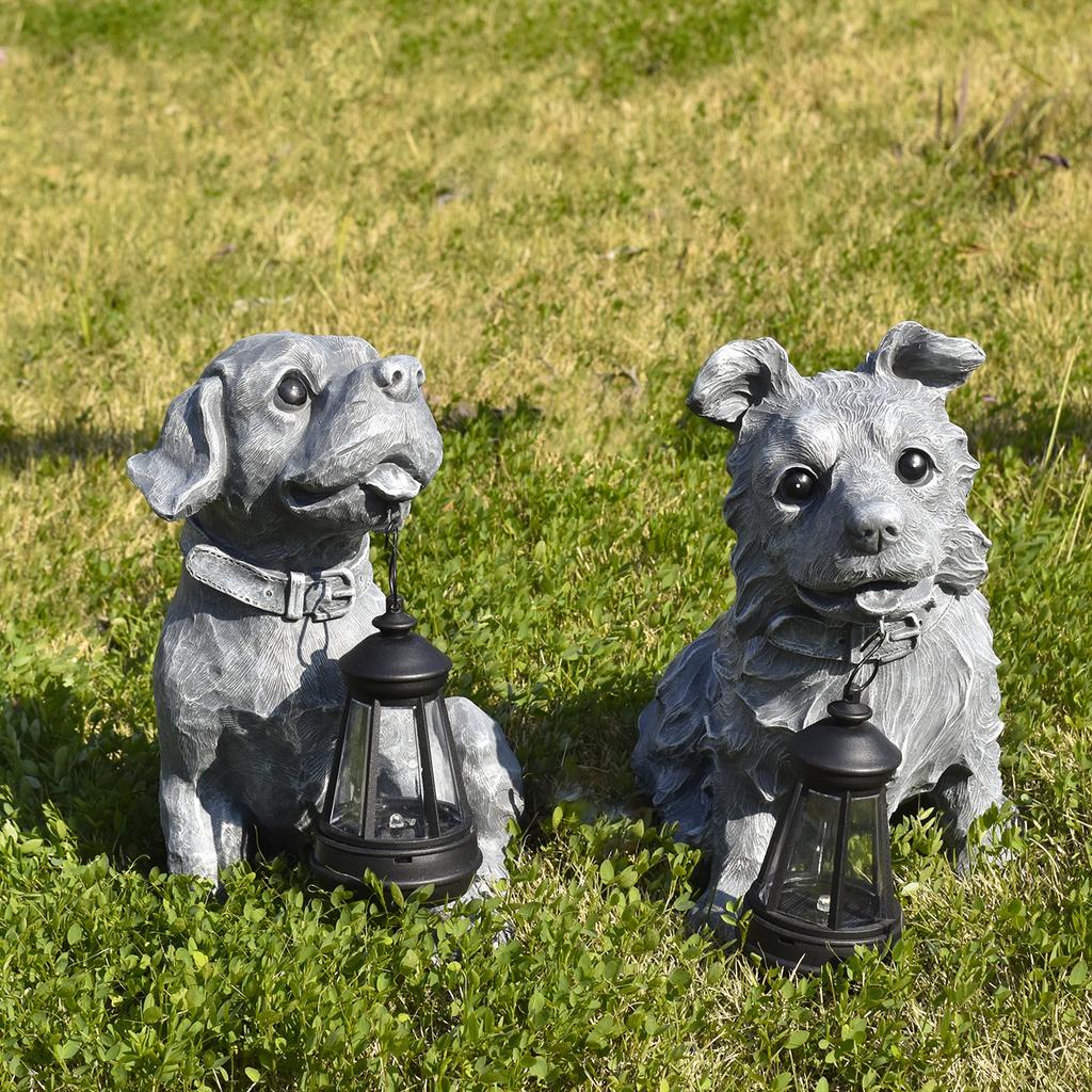 JYL TS/142,Simulation Dog Figurine Garden Decor Craft Solar Outdoor Light Animal Statue Night Lamp