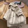 Fashion Teenage Girls Print Hooded Cute Jacket Cute Bowknot Children Clothes Winter Thick Warm Outerwear Hooded Jacket