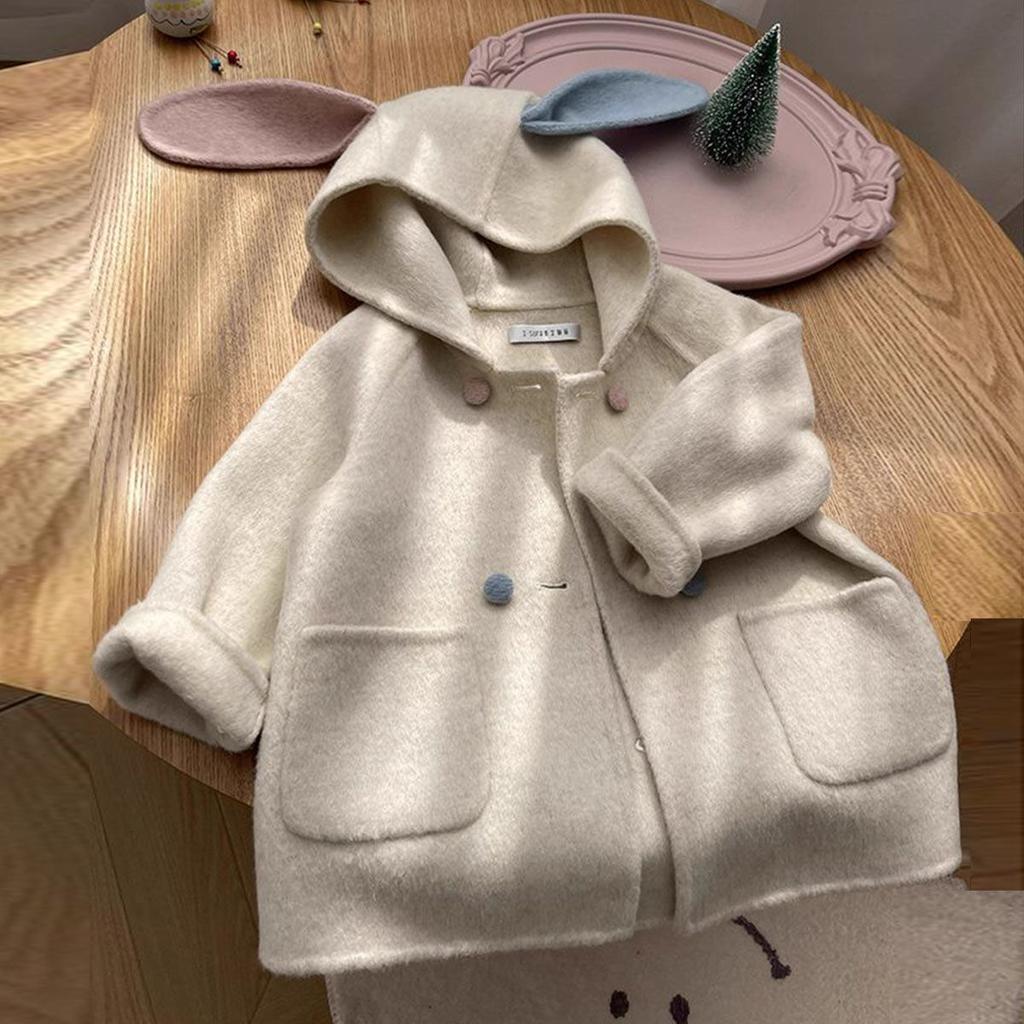 Fashion Teenage Girls Print Hooded Cute Jacket Cute Bowknot Children Clothes Winter Thick Warm Outerwear Hooded Jacket