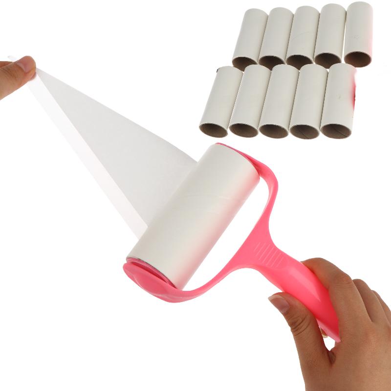 1 Set Sticky Pet Hair Remover With Refills Lint Remover Roller For Clothes Furniture Carpet Cleaning Handheld Tissue Roll Brush