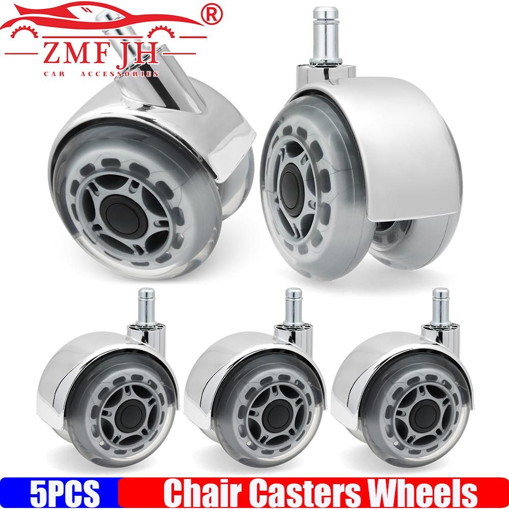 ZMFJH 3INCH 5PCS Office Chair Wheels Replacement Heavy Duty Caster Wheels Quick & Quiet Rolling Chair Casters Universal Fit 5PCS Wheels