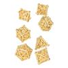 7pcs Dice Set Hollow Out Exquisite Carved Keep Balance Copper Polyhedral Dice Set for Board Games