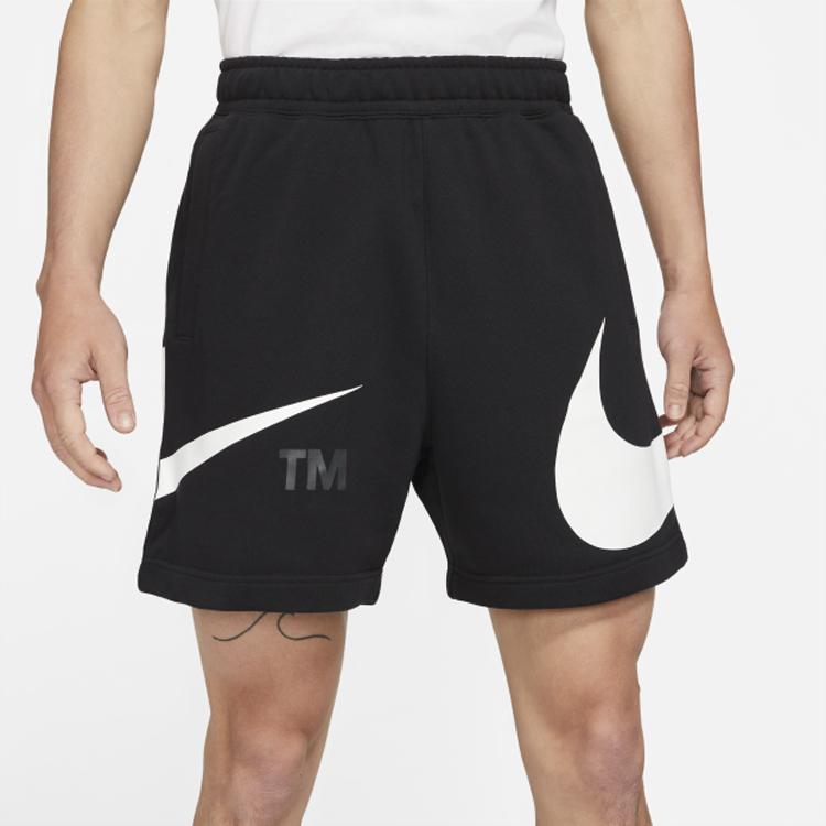 Nike Sportovní oblečení Dvojité Swoosh Velké logo Volný střih Pánské šortky Černé DD5998-010