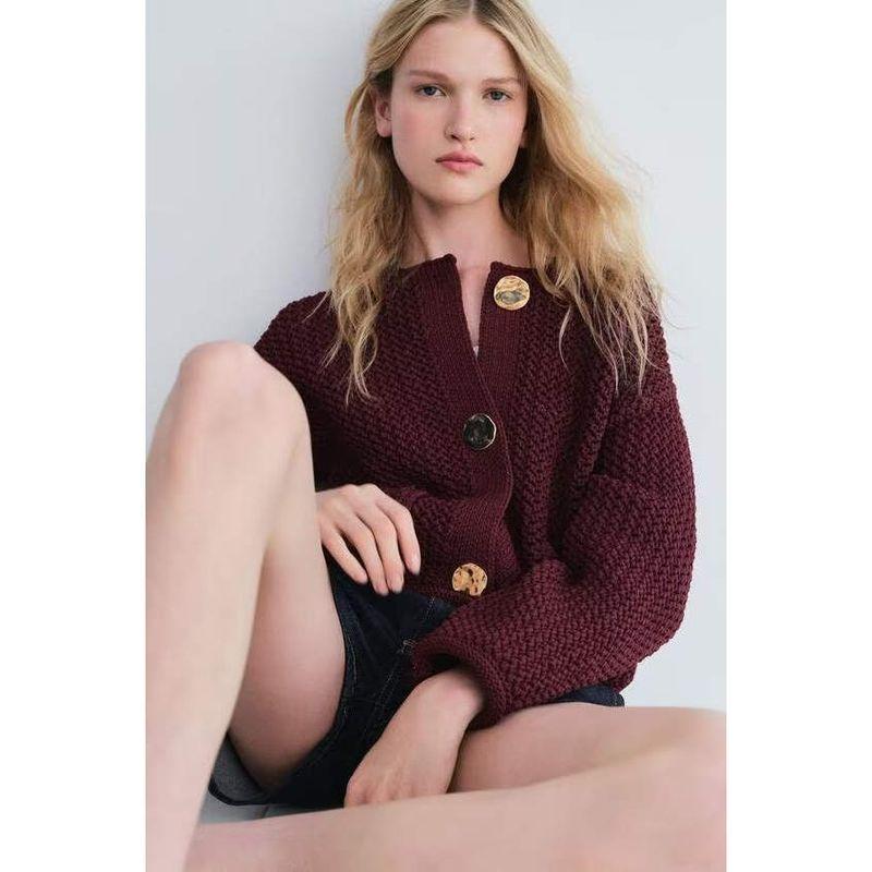 Zbzr Autumn New Women clothes Western Style Fashion Casual Simple and Versatile Long sleeve Thick Needle Outerwear 5802111