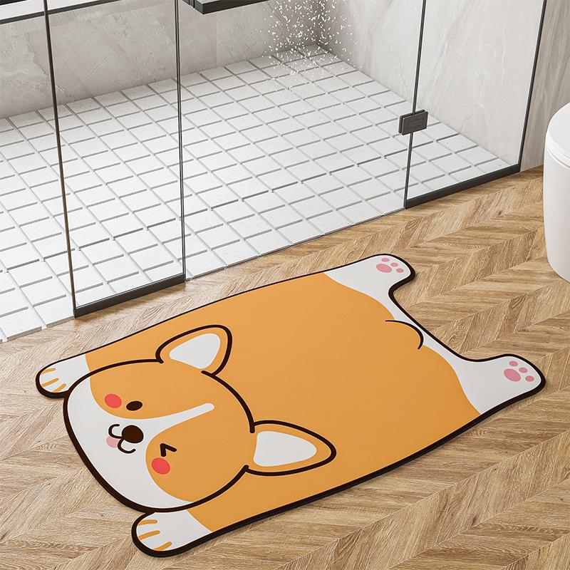 Cartoon Bathroom Mats Super Absorbent Toilet Rug Anti Slip Bath Mat Quick Dry Foot Floor Mat Entrance Doormat Carpet Washable
