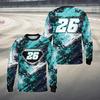 Maglia da Corsa Sportiva Personalizzata Fai-da-te con Schizzi di Vernice Nome Numero Testo Manica Lunga Maglia da Motocross Per Appassionati di Dirt Bike