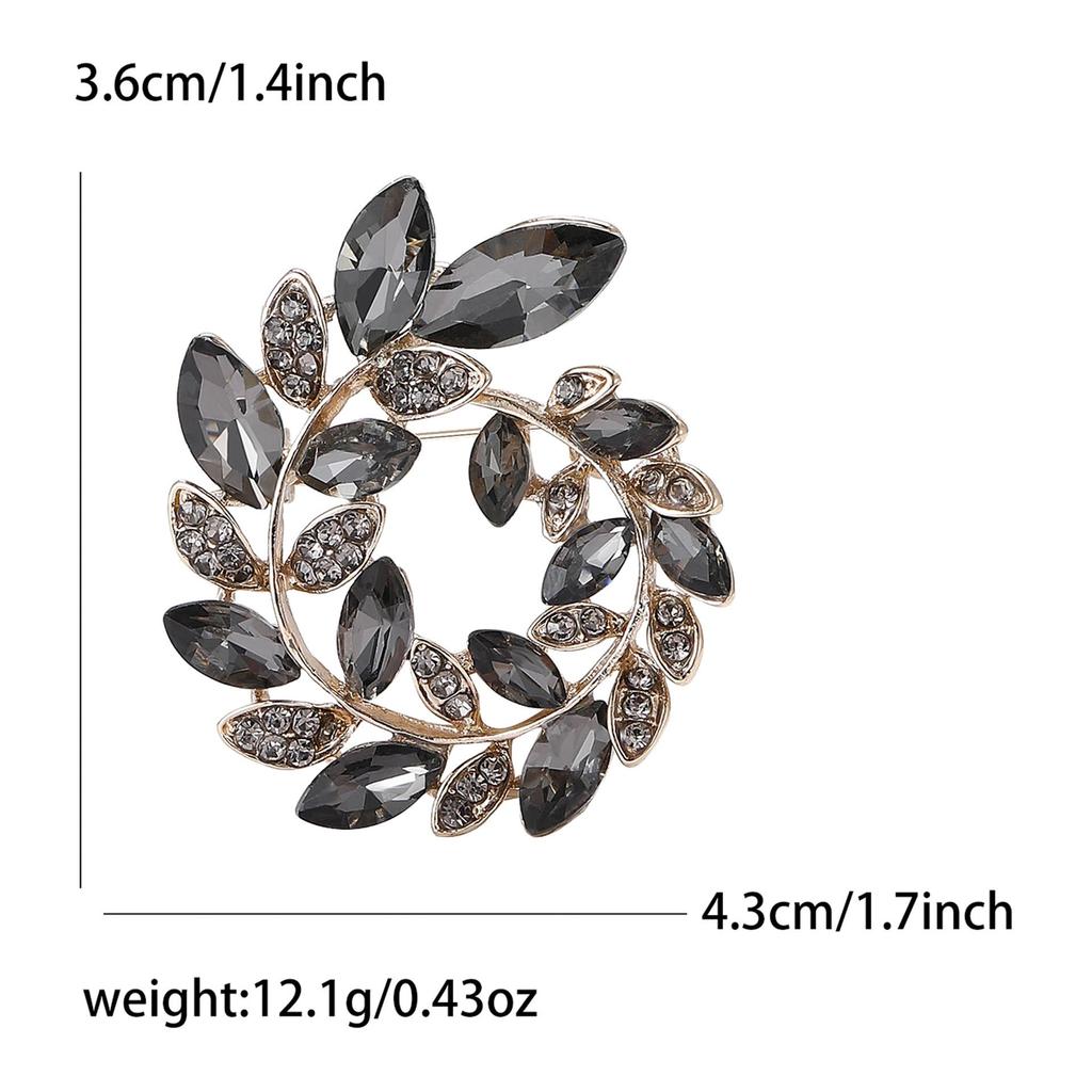 Exquisite Olive Branch Rhinestone Brooch - Elegant Women's Corsage Accessory