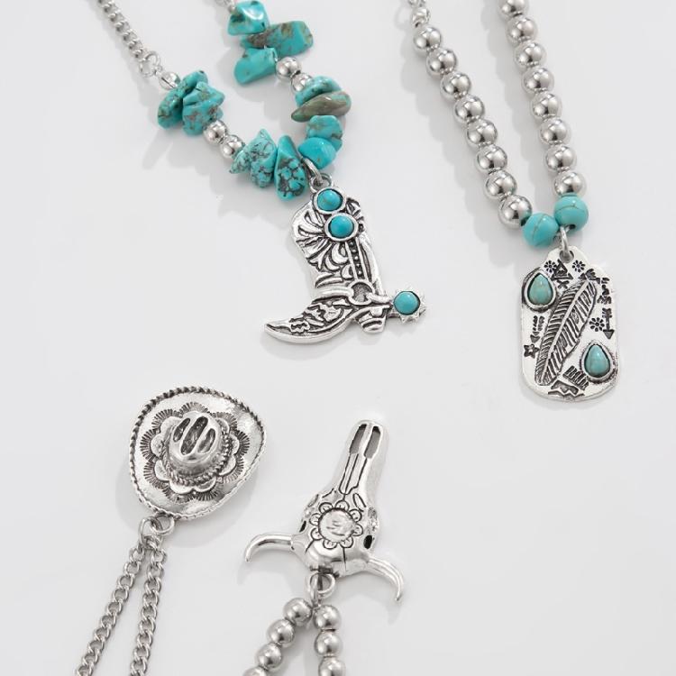 Fashionable Turquoise Statement Necklaces Adjustable Length Choker Trendy Accessories for Various Outfits and Event