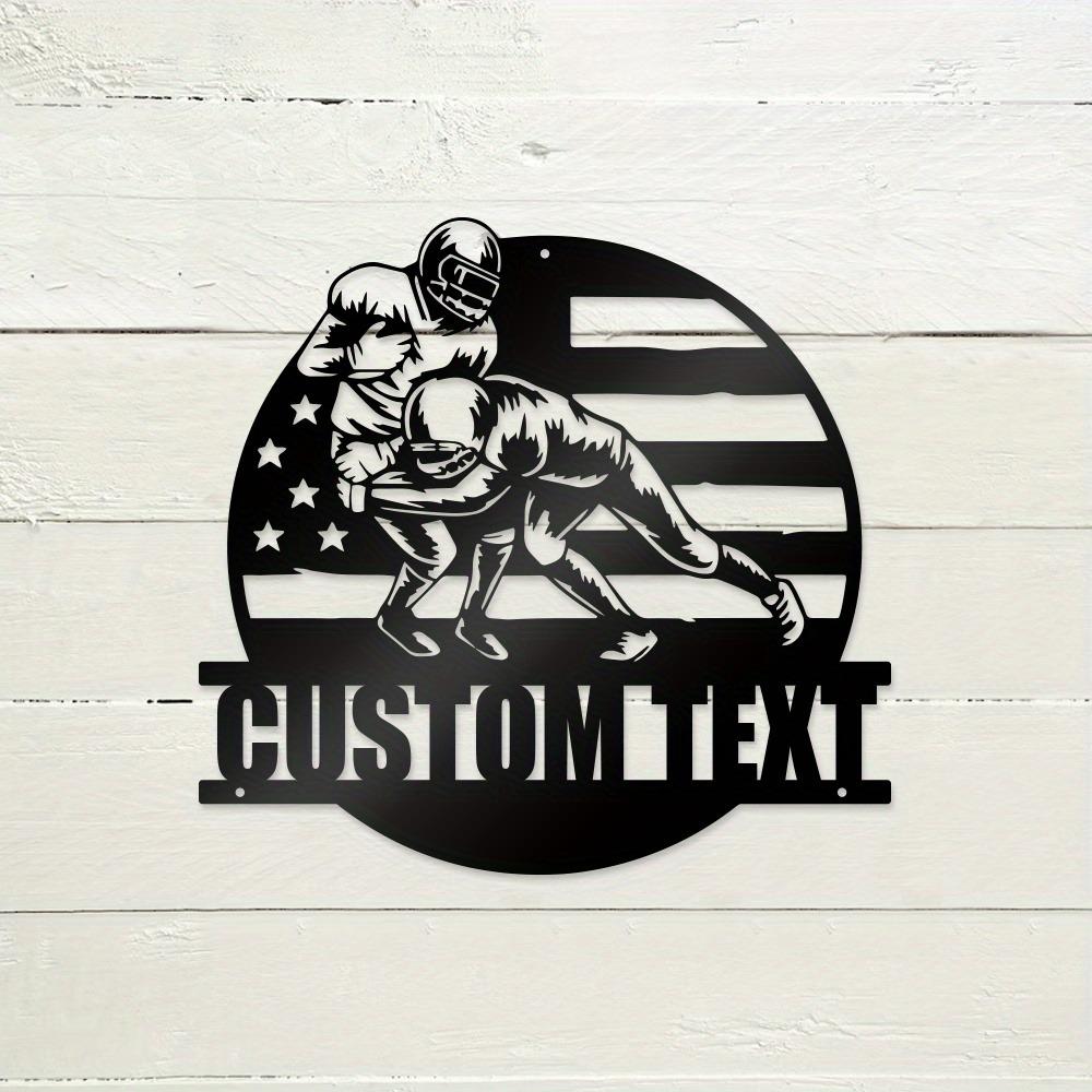 Tin Sign American Flag Metal Wall Art Decorative Plaque Personalized Family Name Indoor Outdoor Living Room Gift