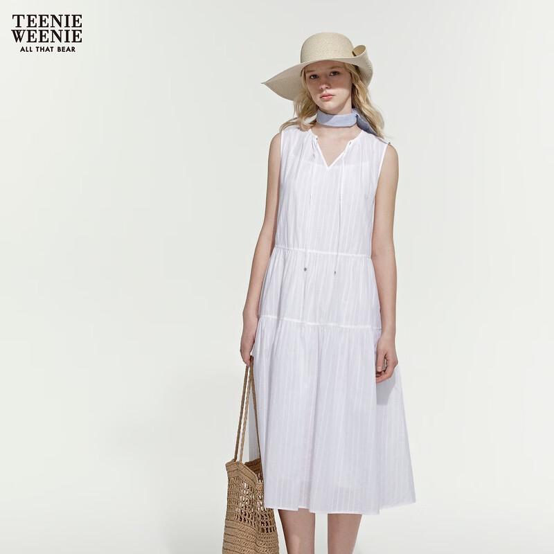 Teenie Weenie Women's Sweet Bow V-Neck Sleeveless A-Line Dress