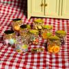 1:12 Scale Miniature Glass Jars Set | Dollhouse Kitchen Storage Containers with Lids
