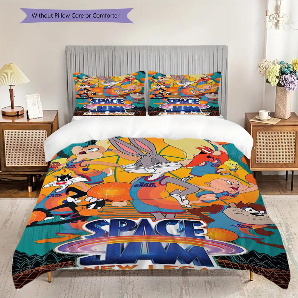 Space Jam Michael Jordan Home Soft Sofa Cover Blanket Down Pillowcase Duvet Cover Without Core Threepiece Set