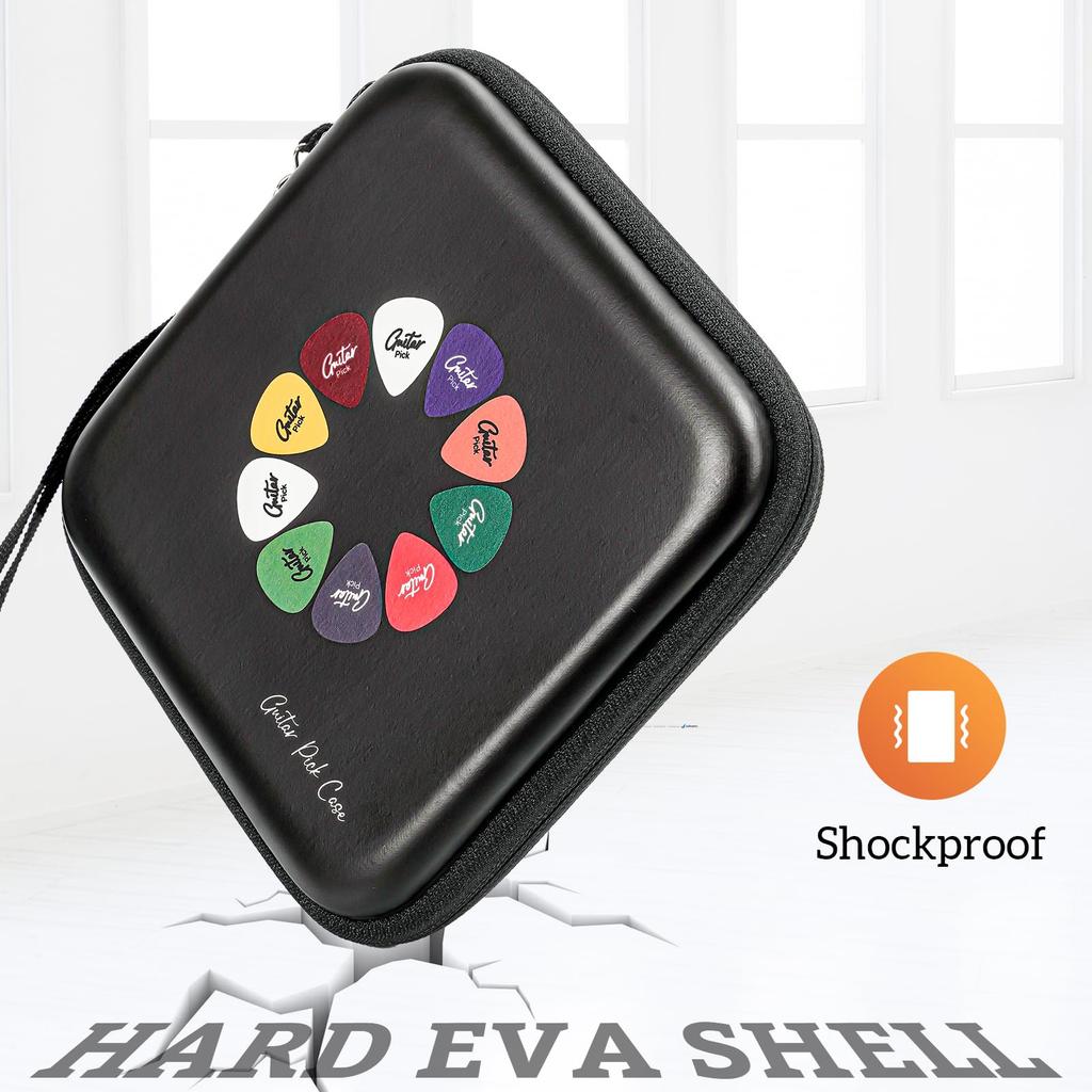 ProCase Guitar Pick Bass Pick EVA Material Storage Case Holds Up To 84 Pieces Album Book Black -