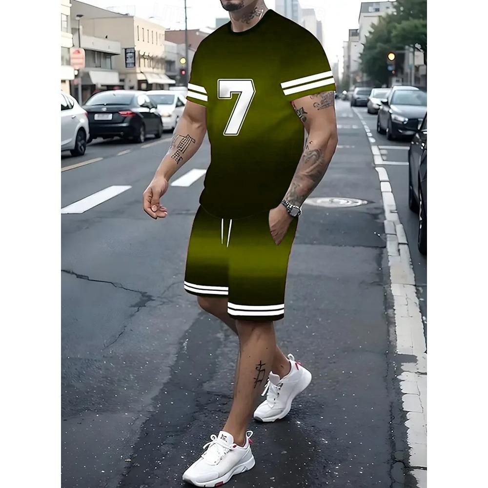 2026 New 3D Animal Print Men's T-shirt And Shorts Set Summer Casual Men's Short-sleeved Top Urban Street Men's Sports Shorts