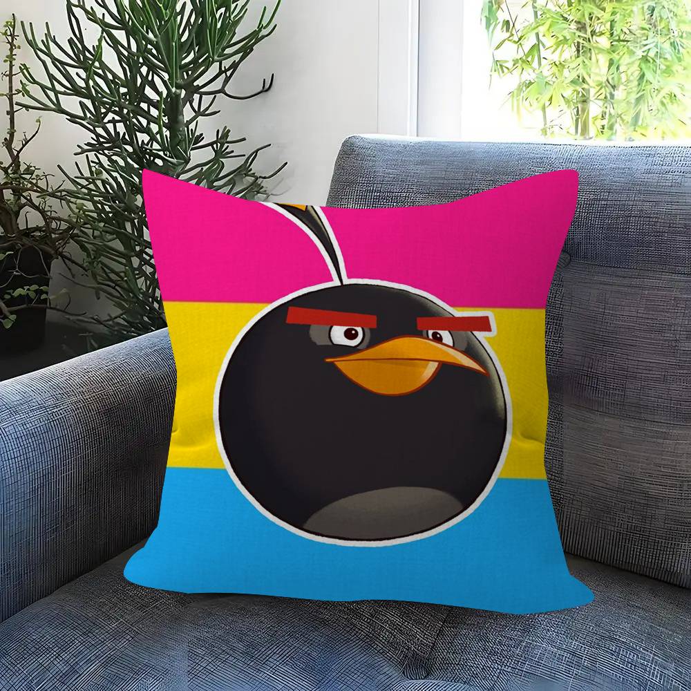Animation A-A-Angry Birds Cartoon Cushion Cover Inches Farmhouse Decor Home Throw Pillow Covers For Couch Decorations