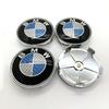 4pcs BMW Alloy Wheel Centre Caps 68mm Carbon Blue Set Fits 1 3 5 7 Series X3 X5 X6 Z4 Models