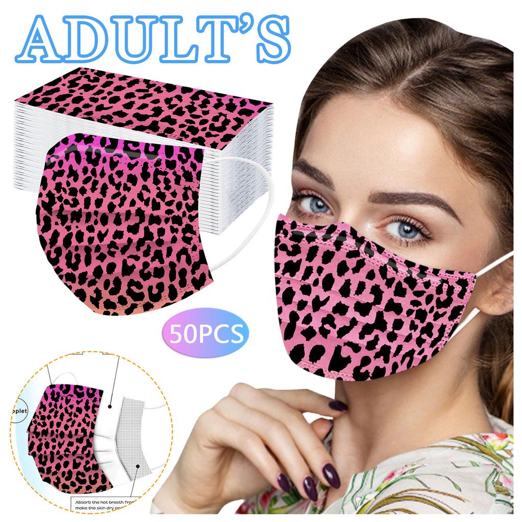 Dreilagige staubdichte Einweg-Schutzmaske mit Leopardenmuster für Erwachsene