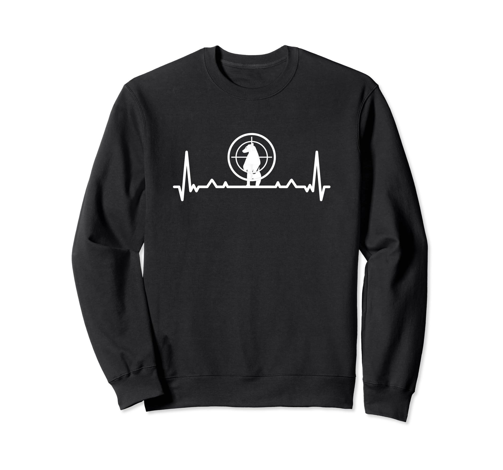 funny funny sweatshirt Hunting, shooting, t-shirt, hunter, bear, deer, hunter, electrocardiogram, goods, clothing, t-shirt, rifle, novelty, men s чёрный