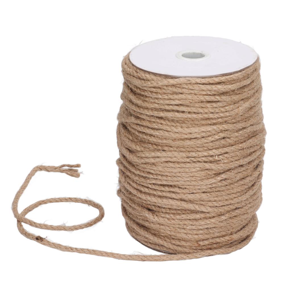 4MM 3 Strand Rope 100m Natural Decoration Hemp Jute Twine String for Artworks Gardening Decorating