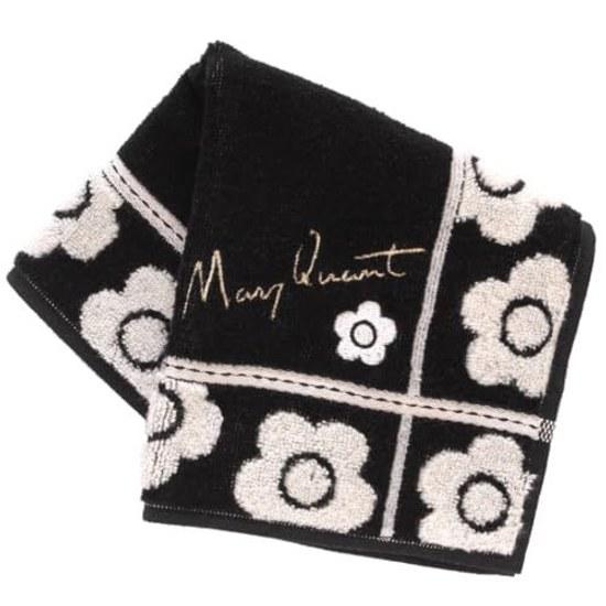 MARY QUANT Towel Handkerchief (Black Approximately 25cm) Checkered Pattern Ladies Hand