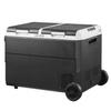 12 Volt Car Refrigerator, 95L Car Fridge, Dual Zone Portable Electric Cooler with Wheels and Handle, -20 to 20, 12/24V DC 100-240V AC Compressor