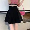 High-waisted Pleated Mini Skirt for Women Slim A-line Skirts Elegant Vintage Female Korean Style Clothing Summer