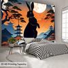 1pc Ultra Large Size Cartoon Rabbit Tree Shadow Moon High-Definition Aesthetics Print Tapestry Polyester Fabric Wall Decoration