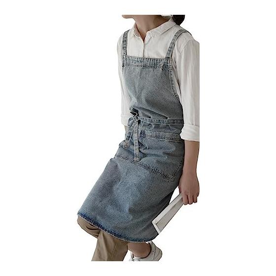 [Berry Berry] Apron, Denim, Stylish, Large Size, Work Apron, Women s, Unisex, Men s H Shape