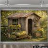 1Pcs Sunflower Garden Cabin Vintage Cart Decoration Background Rustic Backdrop Decorations For Photo Studio Photo Booth Party