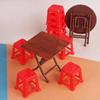 1/12 Puppenhaus Simulation Tisch Stühle Modell Set Puppenhaus Mini Möbel Dekoration Puppenhaus Zubehör Rollenspiel Spielzeug