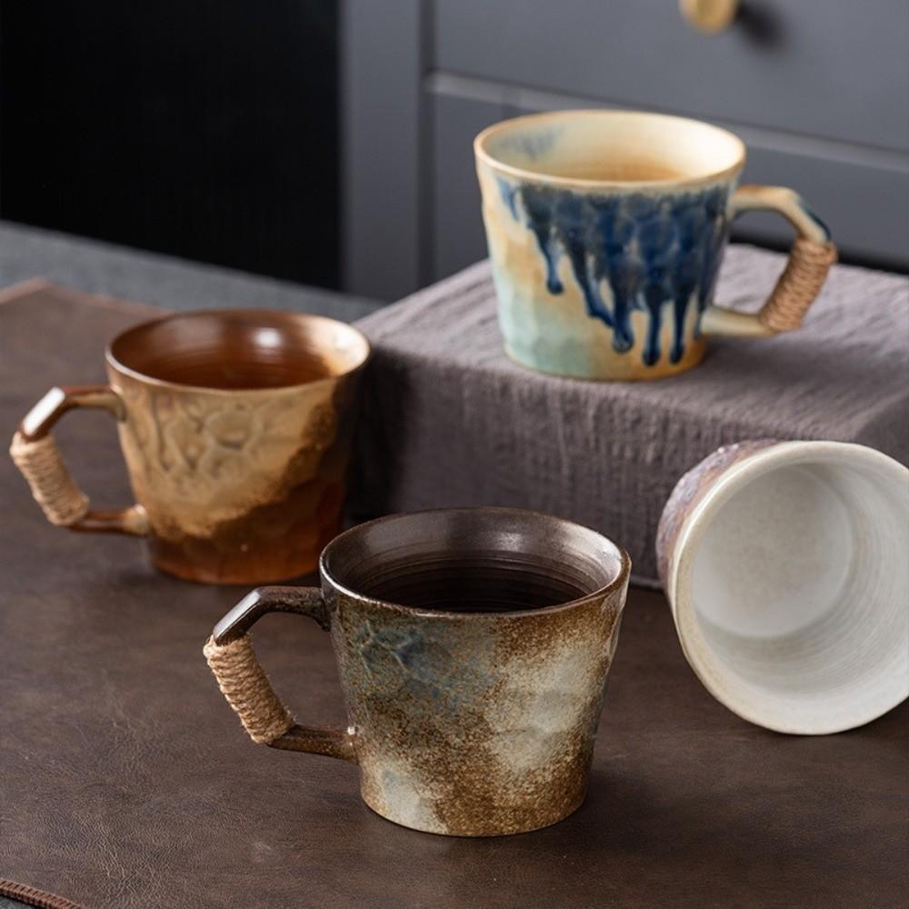 380ML Retro Ceramic Cup Rustic Milk Cup Tableware Coffee Mug  Hotel
