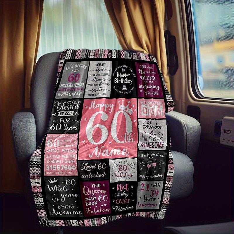 Happy 60Th Birthday Style Rv Customize Your Name Blanket Is Suitable For Rv Camping Traveling Rv Home Soft And Warm Rv Interior Blanket Suitable For