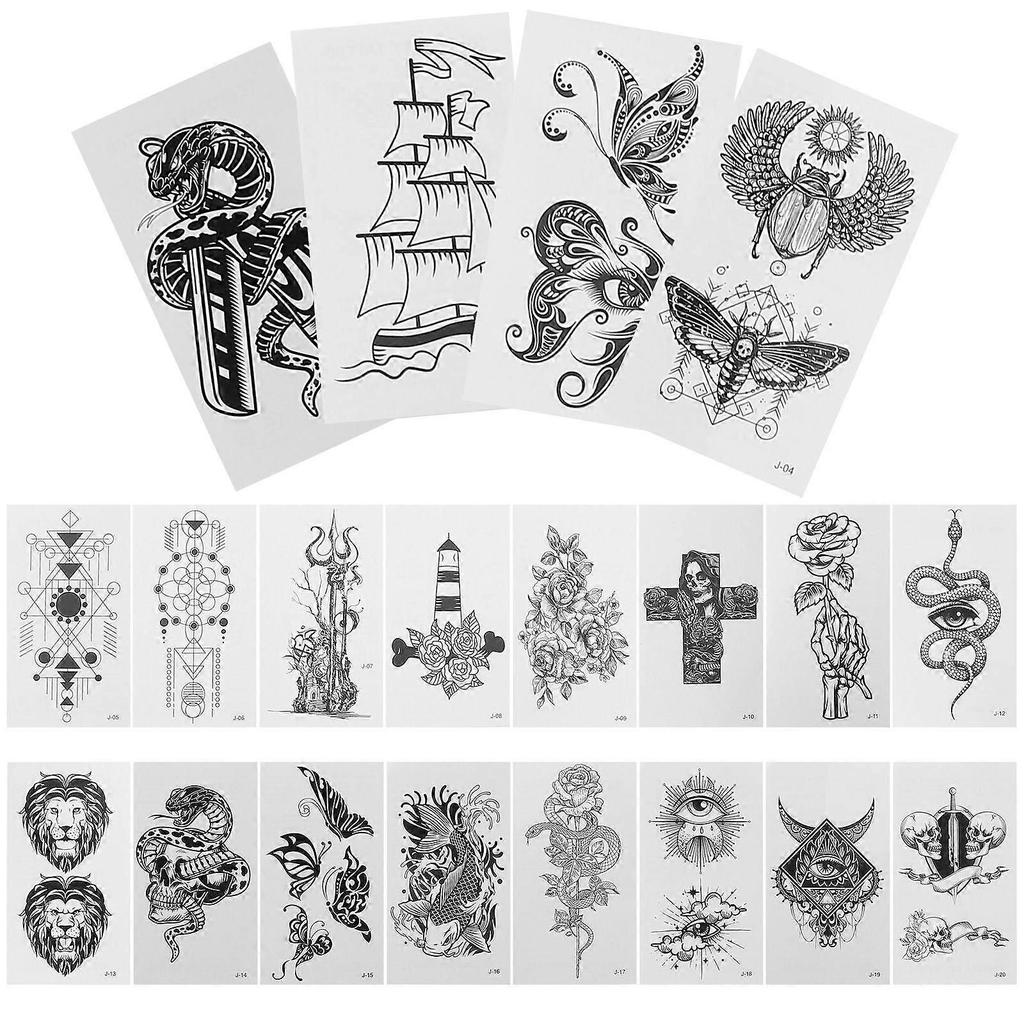 Autocollants Corporels Thème Halloween Autocollants Temporaires Adultes Festival Couleurs Assorties 10,5x6cm Faciles à Appliquer et à Retirer Lot de 20