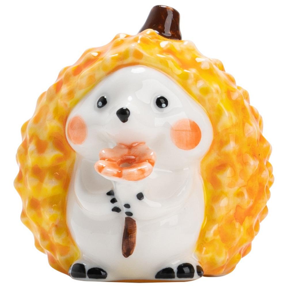 

Handicraft Durian Hedgehog Incense Stove Cartoon Ceramic Incense Holder Funny Panda Tea Pet Office Style 1