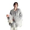 Mao Mao splicing imitation fur coat women's autumn and winter new age-reducing temperament solid color woven imitation fox fur coat