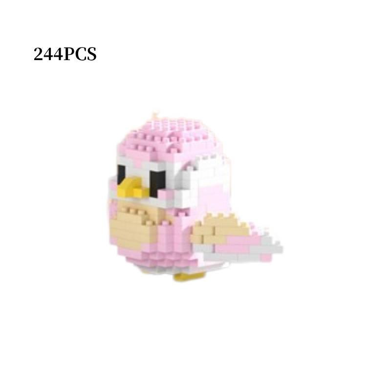 

Cute Cartoon Bird Animal Plush Toy Desktop Decoration Educational Diy Building Blocks Gift розовый