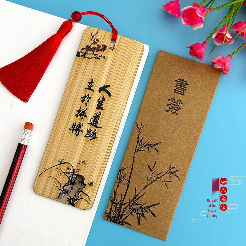 Nanmu Bamboo Bookmark - Inspirational Celebrity Quotes for Graduates, Artistic and Creative Gift
