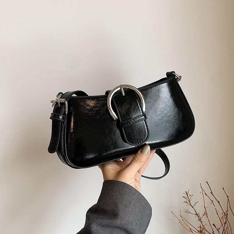 new baguette bag women's dinner bag shoulder bag pack cosmetics storage Fashion bright PU material