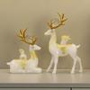 Prosperity Deer Sculpture: Double Fortune Feng Shui Ornament, Perfect for Entryway or Housewarming Gift.