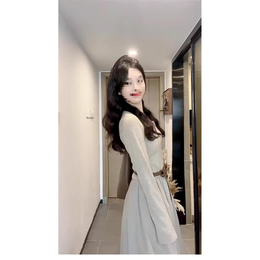 Women's 2024 French Style Long-Sleeved Dress: Early To Late Autumn Temperament Korean-Inspired Long Skirt