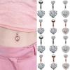 Shiny Zircon Crystal Belly Button Rings for Women Fashion Heart Navel Ring Metal Steel Barbell Butterfly Body Piercing Jewelry