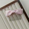 Polka Dot Satin Bow Hair Combs Non Slip Metal Teeth Adorable Hair Styling Accessories for Girls Daily Wear Prom Birthday Gifts