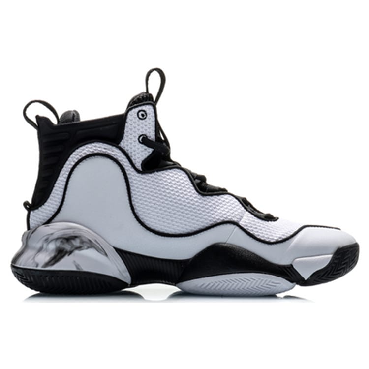 Li Ning Qiankun Cushioning Slip Resistant High Top Performance Basketball Shoes Men's Black White ABAQ051-1