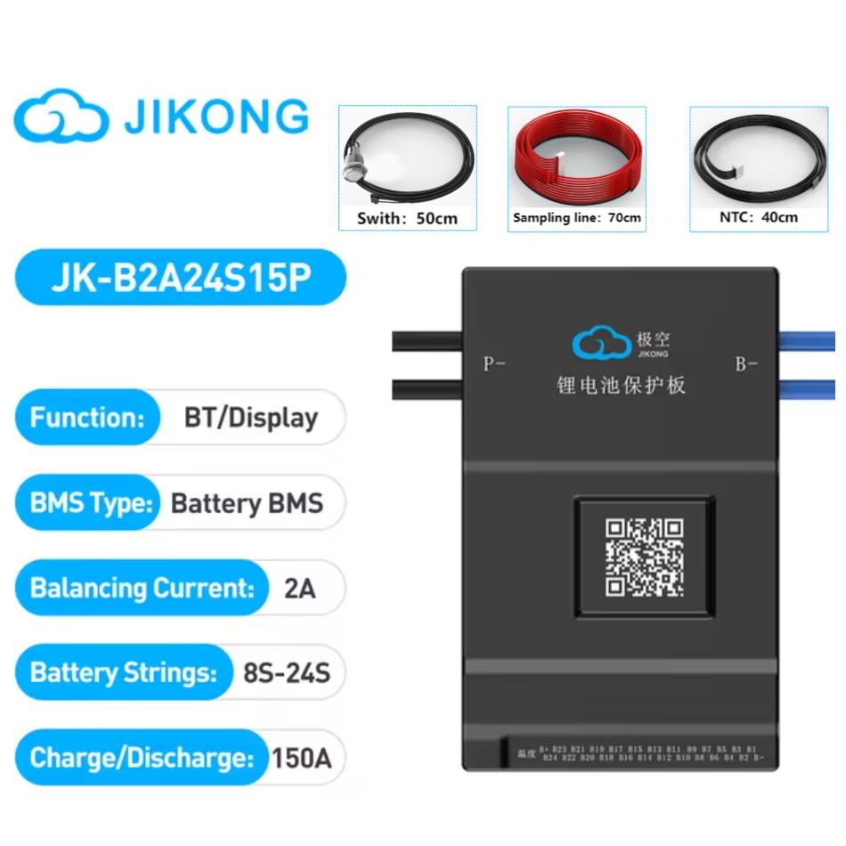 JIKONG Jk Bms B2A24S20P 2A Active Balance Bms 8S 10S 12S 16S 17S 20S 24S Smart Bms 100A 150A 200A Lifepo4 Li-Ion Lto Battery BMS