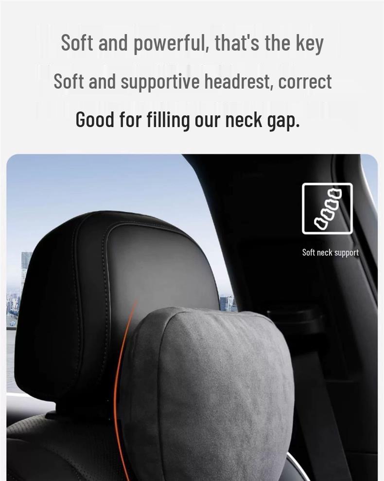 Nick Car Headrest Lumbar & Neck Support Pillow for Maybach S-Class, Mercedes, Tesla & AITO
